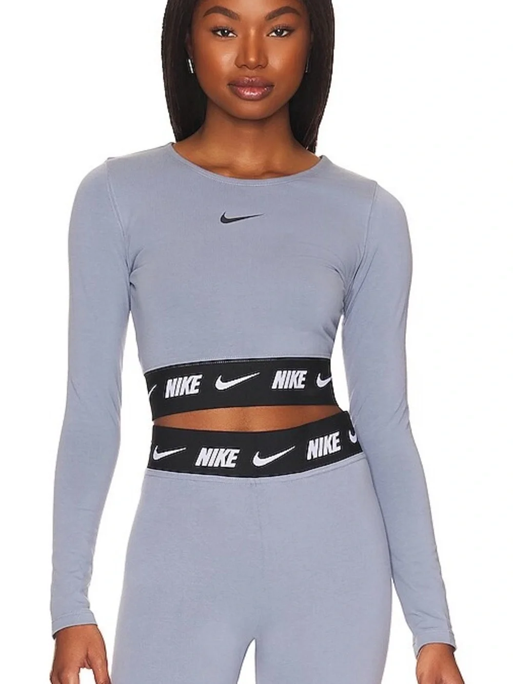 New Nike Nsw Tape Cropped Long Sleeve Top